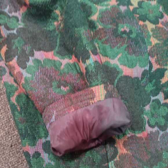 SABA California Dark Jewel Tones Floral Tapestry Women's Blazer Vintage Size 14 - Picture 10 of 13